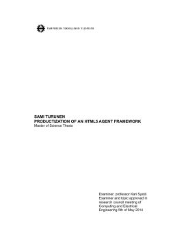 Productization of an HTML5 agent framework