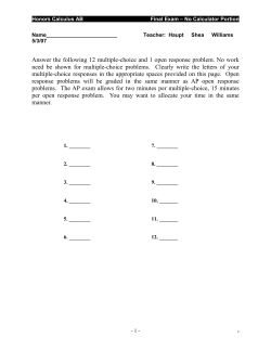 Answer the following 12 multiple