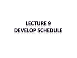 6.6.3.2 Project Schedule OUTPUTS