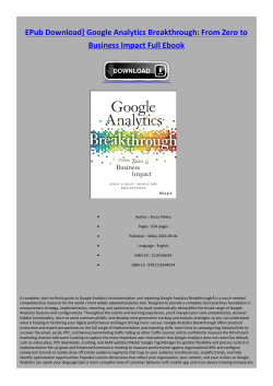 EPub Download] Google Analytics Breakthrough: From Zero to
