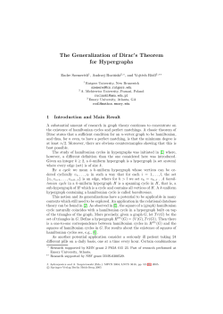 The Generalization of Dirac`s Theorem for Hypergraphs