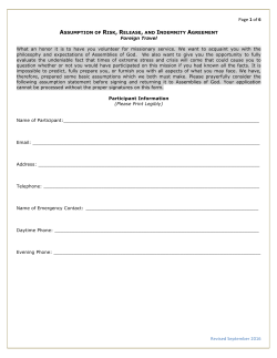 Assumption of Risk - AIM