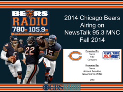 SOLD 3 2014 Field Goal Sponsorship Chicago Bears on 95.3MNC