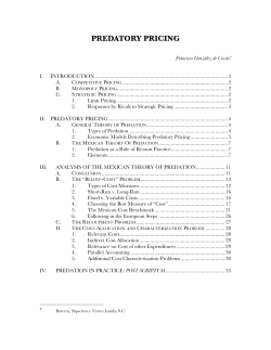 predatory pricing - Gonz&aacute;lez de Coss&iacute;o Abogados, SC