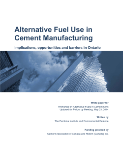 Alternative Fuel Use in Cement Manufacturing