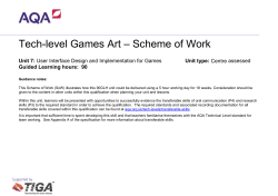 Tech-level Games Art &ndash; Scheme of Work