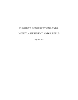 Florida`s Conservation Lands: Money, Assessment