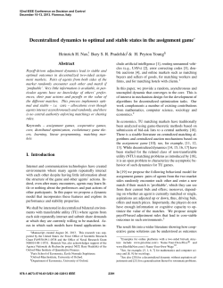 Decentralized Dynamics to Optimal and Stable States