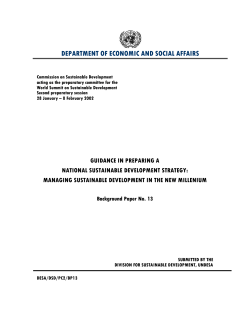 Guidance in Preparing a National Sustainable Development Strategy