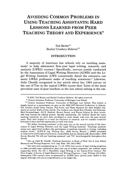 avoiding common problems in using teaching assistants: hard