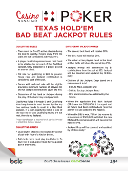 QUALIFYING RULES &bull; There must be five (5) active players during