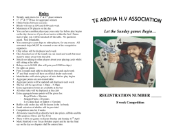 Rules Let the Sunday games Begin&hellip;