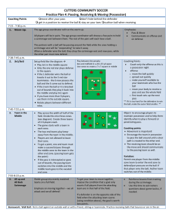 Practice Plan 4- Passing, Receiving and Moving U14