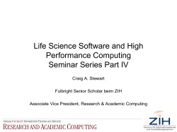 Life Science Software and High Performance Computing Seminar