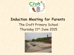 The Croft Primary School New Parents Induction Presentation