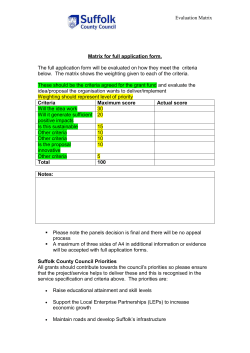 Judging Matrix - Suffolk County Council
