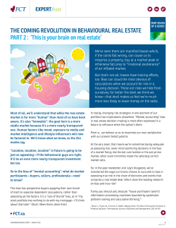 THE COMING REVOLUTION IN BEHAVIOURAL REAL