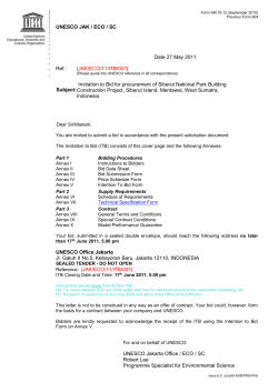 Invitation to Bid - UNESCO Office in Jakarta