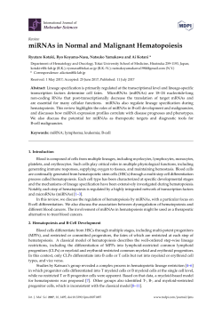 miRNAs in Normal and Malignant Hematopoiesis