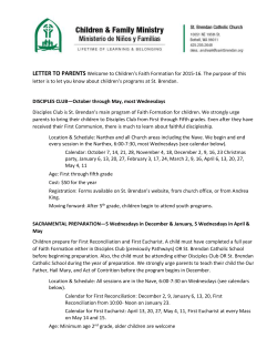 letter to parents - Saint Brendan Catholic Church