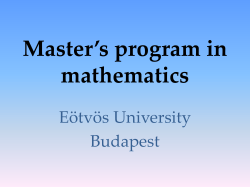 Master`s program in mathematics