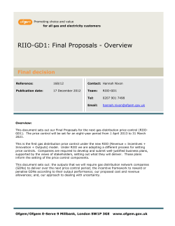 RIIO-GD1: Final Proposals - Overview