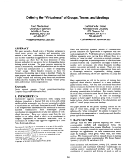 Defining the “Virtualness” of Groups, Teams, and
