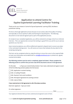 CEEL application to attend training - Centre for Equine Experiential