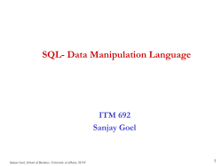 SQL - Data Manipulation Language