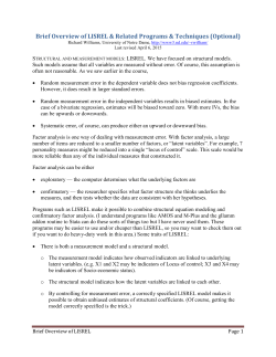 Brief Overview of LISREL - University of Notre Dame