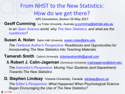 Introduction by Geoff Cumming - Introduction to the New Statistics