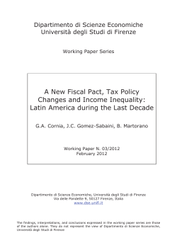 A New Fiscal Pact, Tax Policy Changes and Income Inequality: Latin