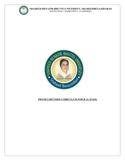 Physics - Shaheed Benazir Bhutto University, Shaheed Benazirabad