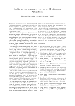 Models, Duality for Non-monotonic Consequence Relations and