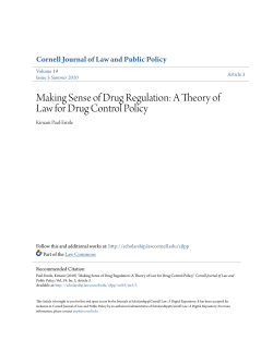 Making Sense of Drug Regulation: A Theory of Law for Drug Control