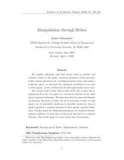 Manipulation through Bribes - Kellogg School of Management