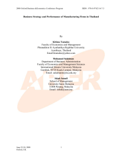 Business Strategy And Performance Of Manufacturing Firms In
