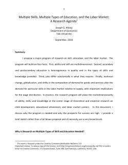 Multiple Skills, Multiple Types of Education, and the Labor Market: A