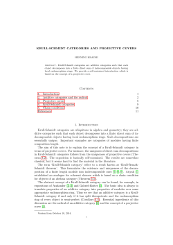KRULL-SCHMIDT CATEGORIES AND PROJECTIVE COVERS