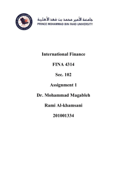 International Finance FINA 4314 Sec. 102 Assignment 1 Dr