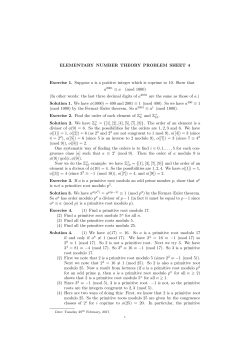 ELEMENTARY NUMBER THEORY PROBLEM SHEET 4