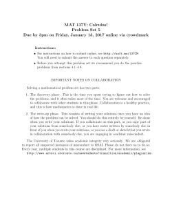 Problem Set 5 - Department of Mathematics, University of Toronto