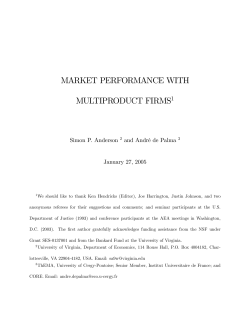 market performance with multiproduct firms
