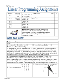 TMA Assignment List 12 Linear Programming