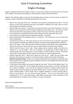 Coaching - Strategies for Singles Play