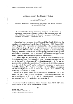 Uniqueness of the Shapley Value