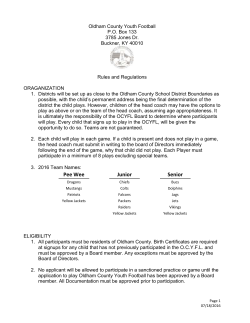 Oldham County Youth Football League