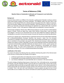 Terms of Reference (TOR) - ActionAid International
