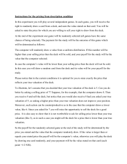 Instructions for the pricing from description condition In this