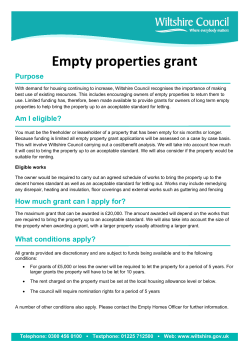 Empty properties grant